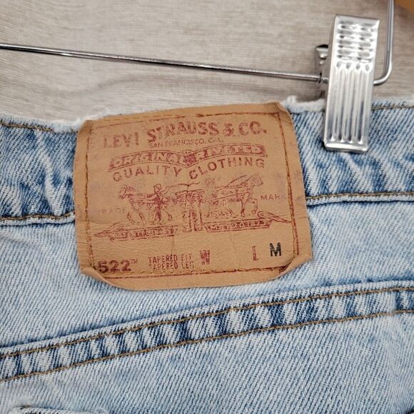 Levi's 522 Jeans Vintage 90's Women's Plus Size 20 Light Wash FLAWED - Picture 2 of 15